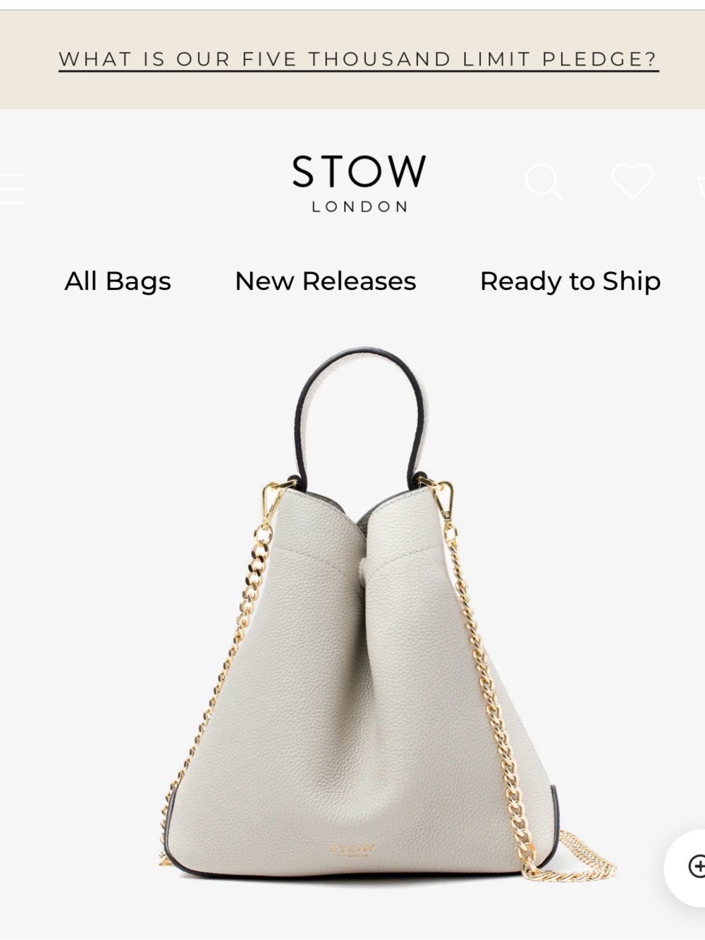 Stow of London mini  crossbody Bag in cloud gray leather